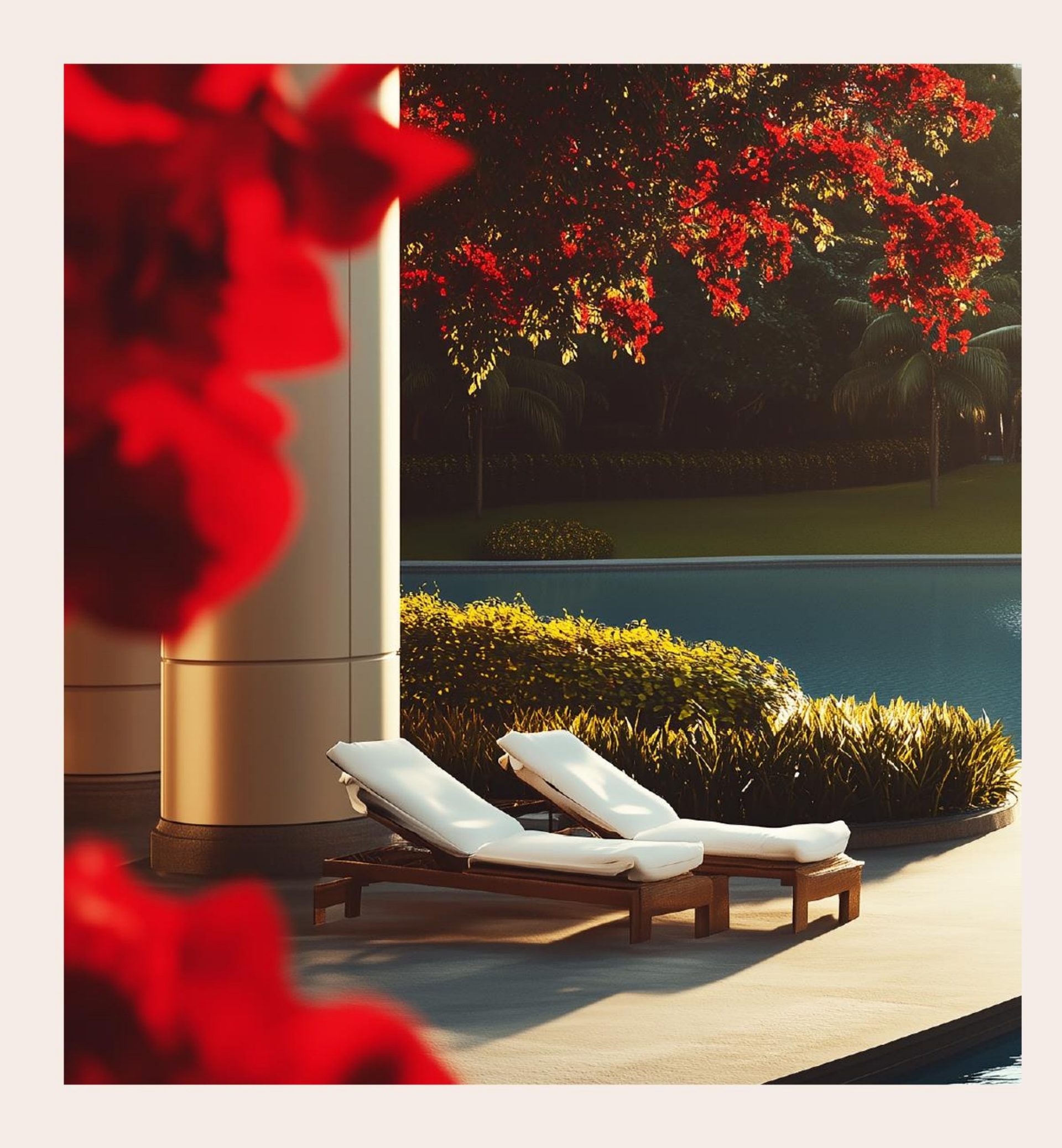 3 BHK + Study poolside living