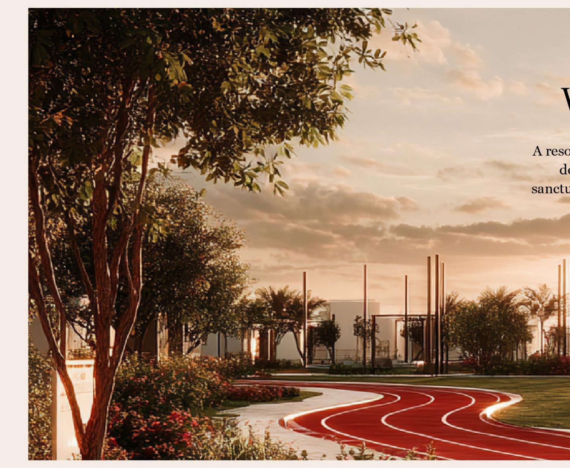 Wellness landscape at sunset